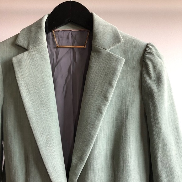 - frame velvet sage blazer - Picture 3 of 4